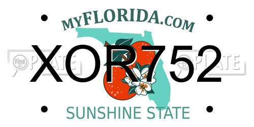 XOR752 Florida License Plate