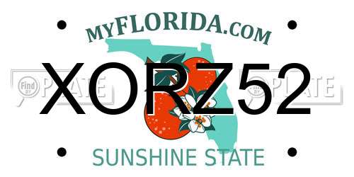 XORZ52 Florida License Plate