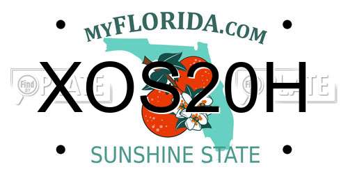 XOS20H Florida License Plate