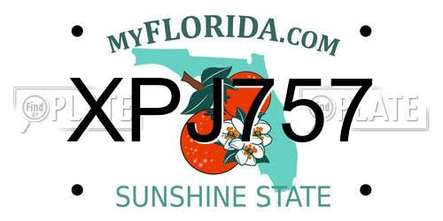XPJ757 Florida License Plate