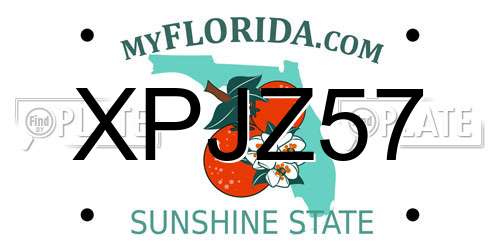 XPJZ57 Florida License Plate
