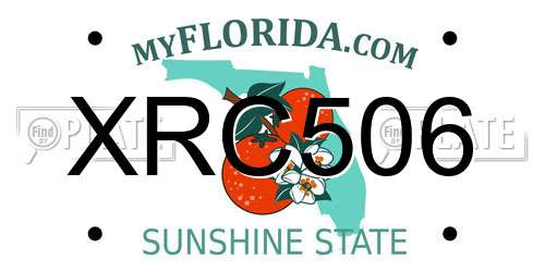 XRC506 Florida License Plate