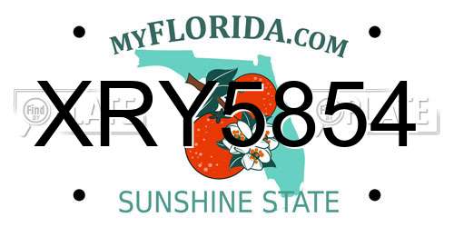XRY5854 Florida License Plate