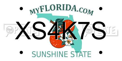 XS4K7S Florida License Plate