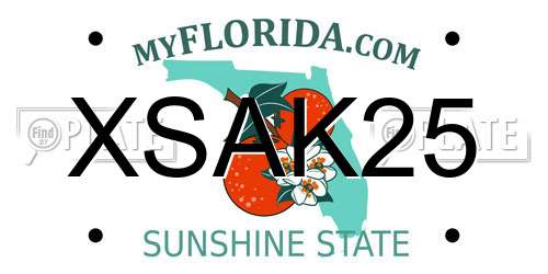 XSAK25 Florida License Plate