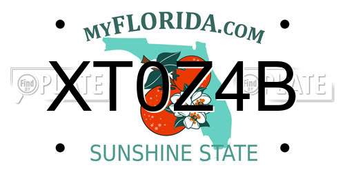 XT0Z4B Florida License Plate