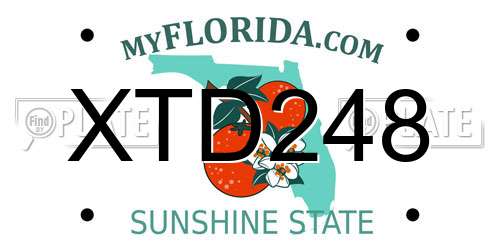 XTD248 Florida License Plate