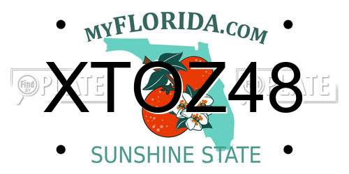 XTOZ48 Florida License Plate