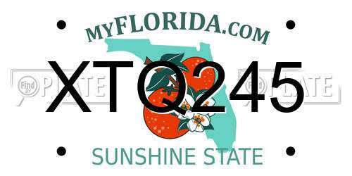 XTQ245 Florida License Plate