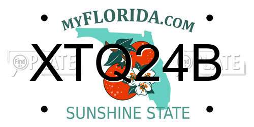 XTQ24B Florida License Plate