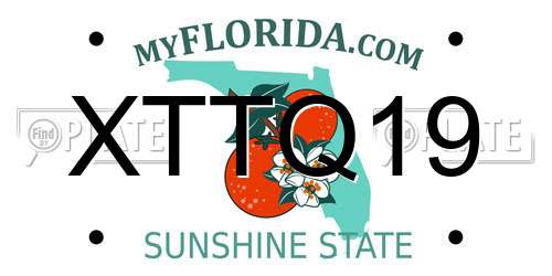 XTTQ19 Florida License Plate