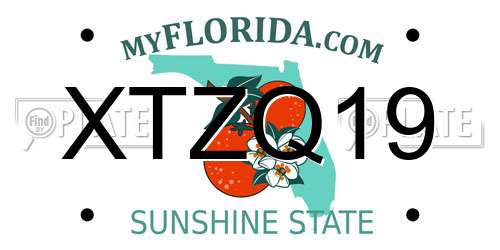 XTZQ19 Florida License Plate