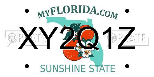 XY2Q1Z Florida License Plate