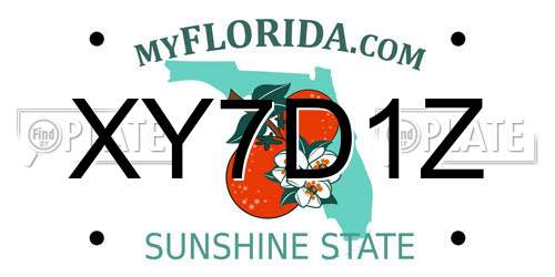 XY7D1Z Florida License Plate