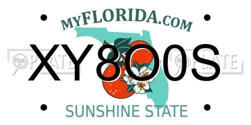XY8O0S Florida License Plate