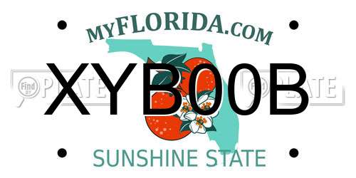 XYB00B Florida License Plate
