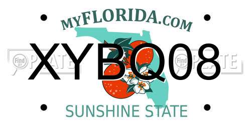 XYBQ08 Florida License Plate