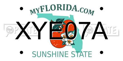 XYE07A Florida License Plate