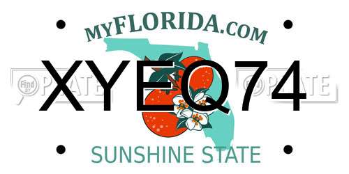 XYEQ74 Florida License Plate