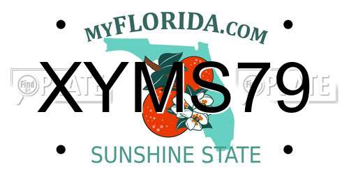 XYMS79 Florida License Plate