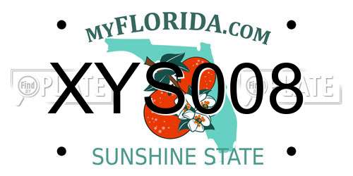 XYS008 Florida License Plate