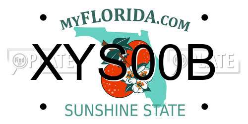 XYS00B Florida License Plate