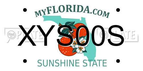 XYS00S Florida License Plate