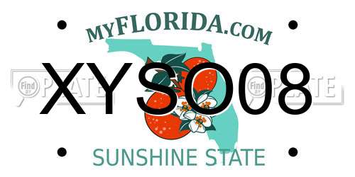 XYSO08 Florida License Plate