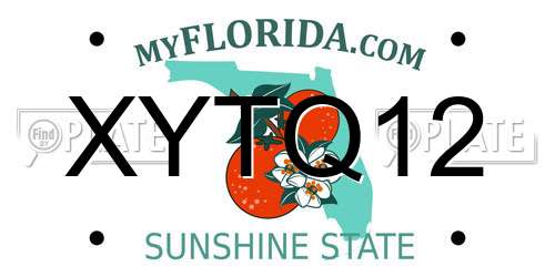 XYTQ12 Florida License Plate