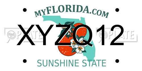 XYZQ12 Florida License Plate
