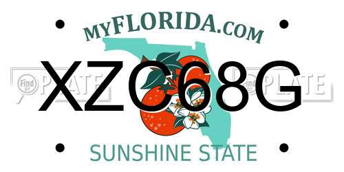 XZC68G Florida License Plate