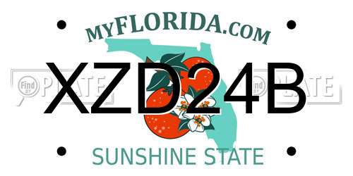 XZD24B Florida License Plate