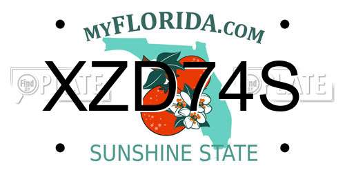 XZD74S Florida License Plate