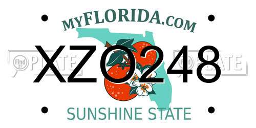 XZO248 Florida License Plate