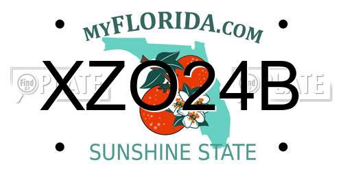 XZO24B Florida License Plate
