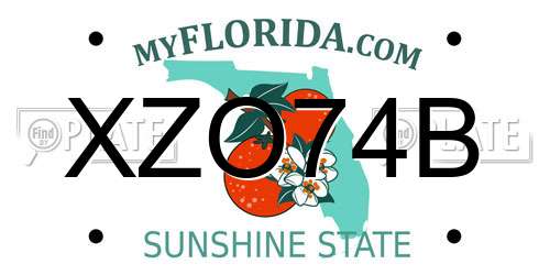XZO74B Florida License Plate
