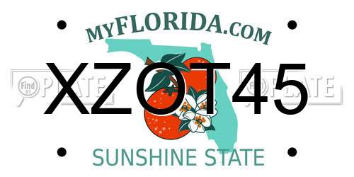 XZOT45 Florida License Plate
