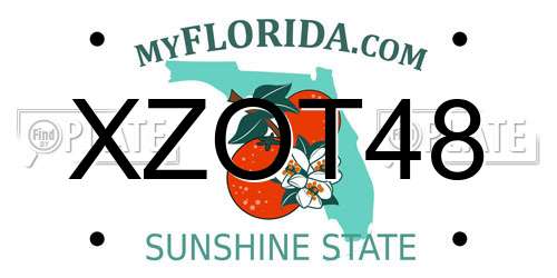XZOT48 Florida License Plate