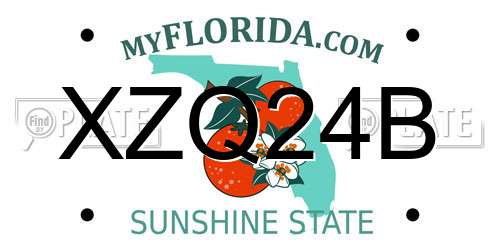 XZQ24B Florida License Plate