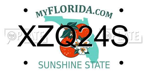 XZQ24S Florida License Plate