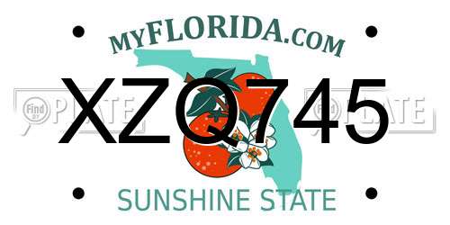 XZQ745 Florida License Plate