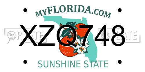 XZQ748 Florida License Plate