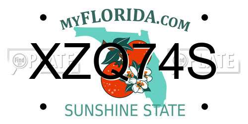 XZQ74S Florida License Plate