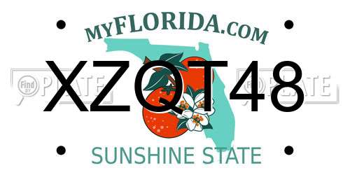 XZQT48 Florida License Plate