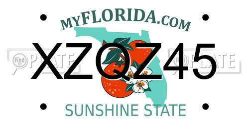 XZQZ45 Florida License Plate