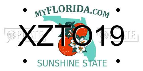 XZTO19 Florida License Plate