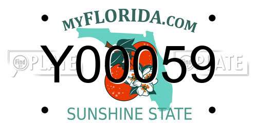 Y00059 Florida License Plate