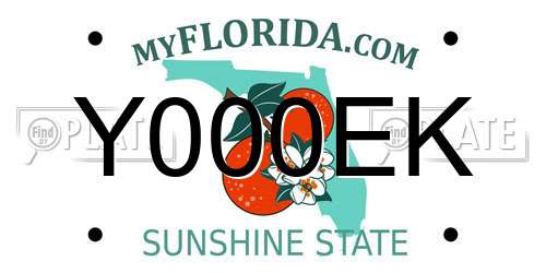 Y000EK Florida License Plate