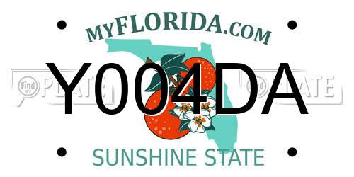 Y004DA Florida License Plate