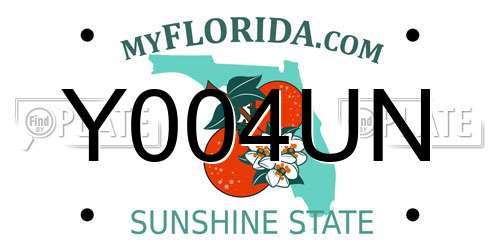 Y004UN Florida License Plate